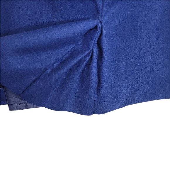 Vintage Pendleton Blue Wool Skirt Pockets Left Side Button Closure - Picture 5 of 6